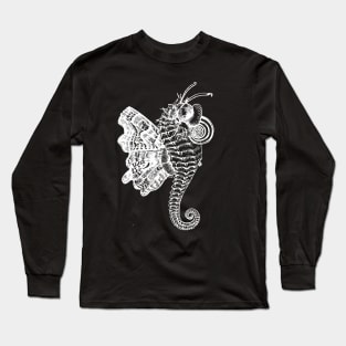 Surrealistic Artwork - Butterfly Seahorse Fusion Long Sleeve T-Shirt